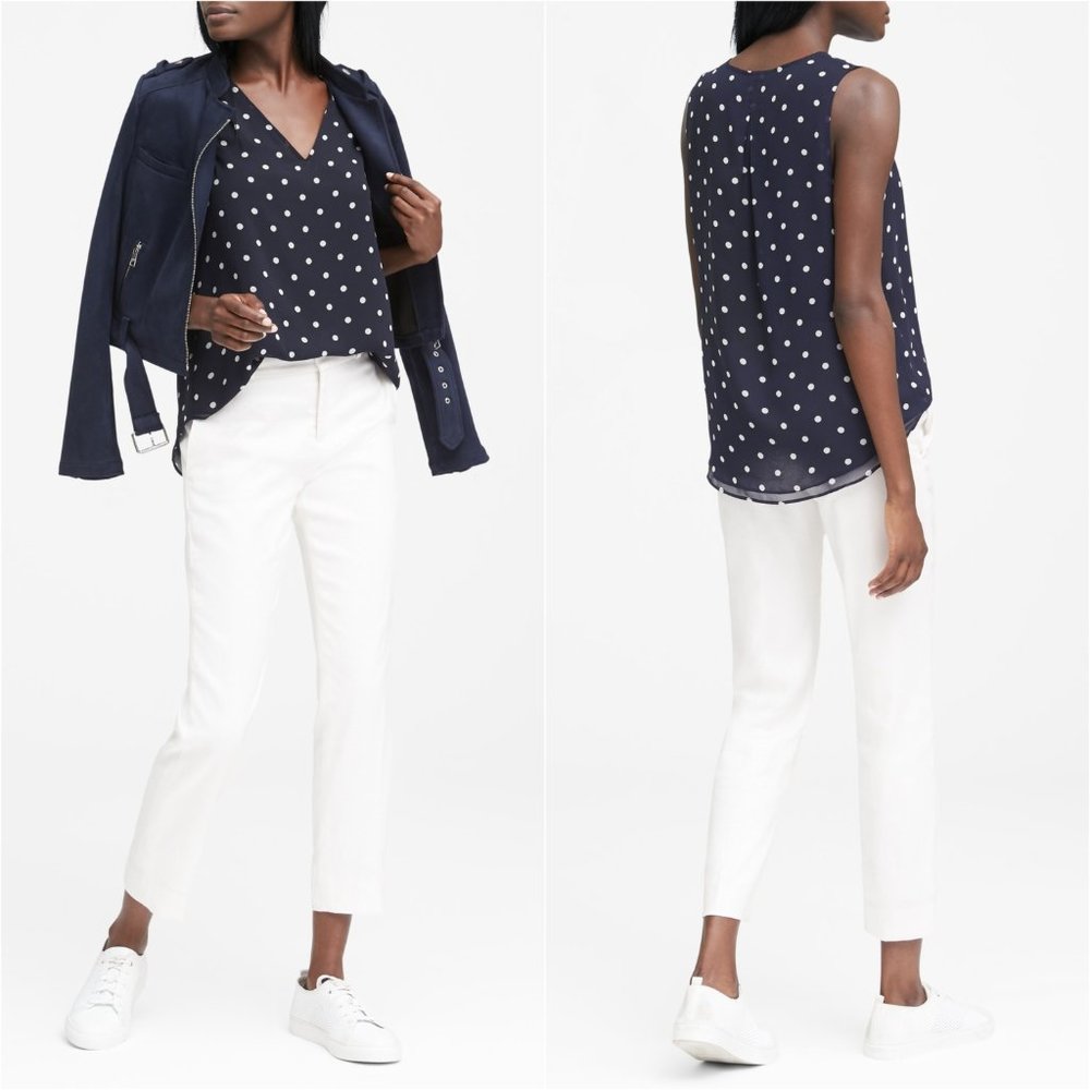 🆕 Banana Republic | Dot Pleated Drapey Tank